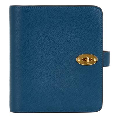 Mulberry Postman's Lock Agenda Cover, &pound;140, Accessories, Blue, Leather, Front view